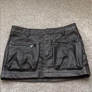 Zara Black Cargo Mini Skirt Night Out